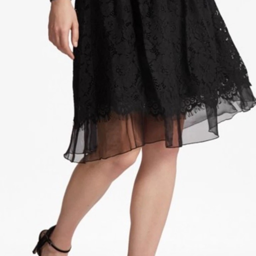 French Connection Black Asymmetrical Lace Skirt